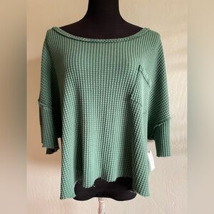 Anthropologie thermal fabric top